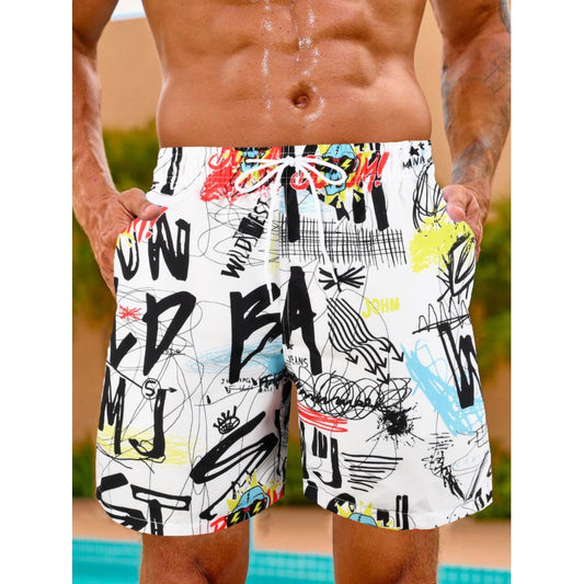 Men Hot Spring Graffiti Swim Shorts