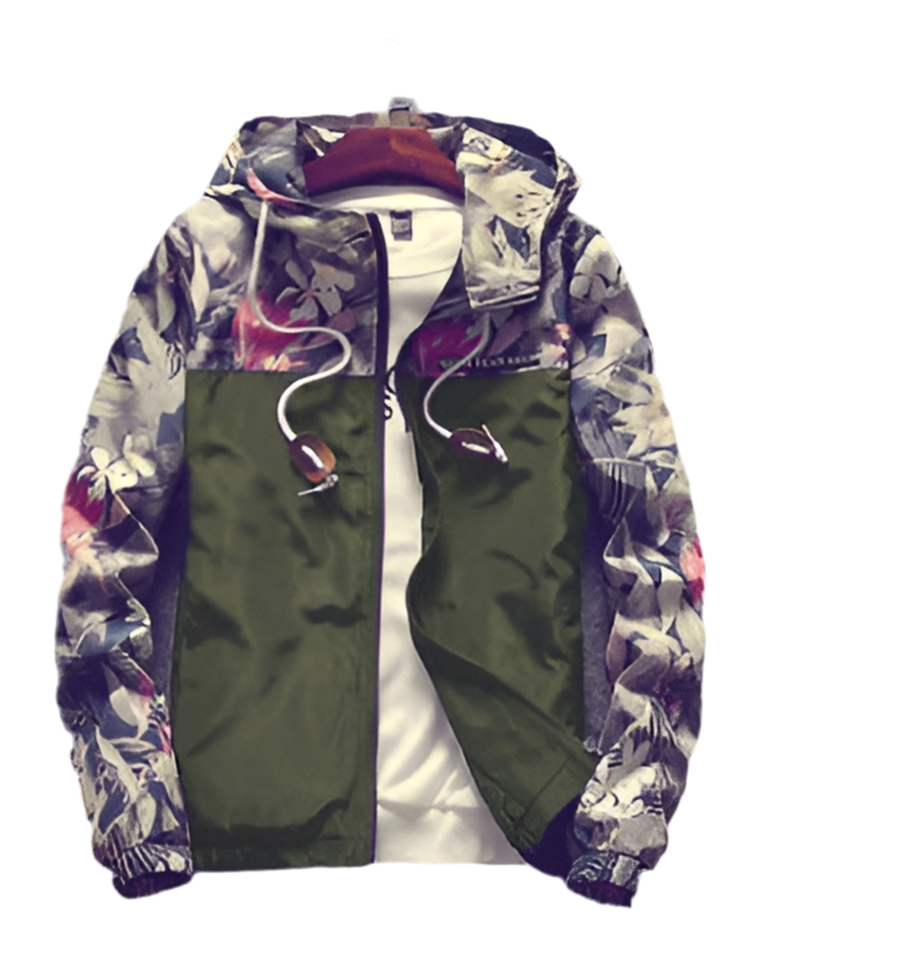 Men Tropical Light Weight Print Fashion Jacket