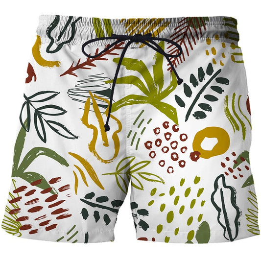 Men Abstract Graffiti Swim Shorts