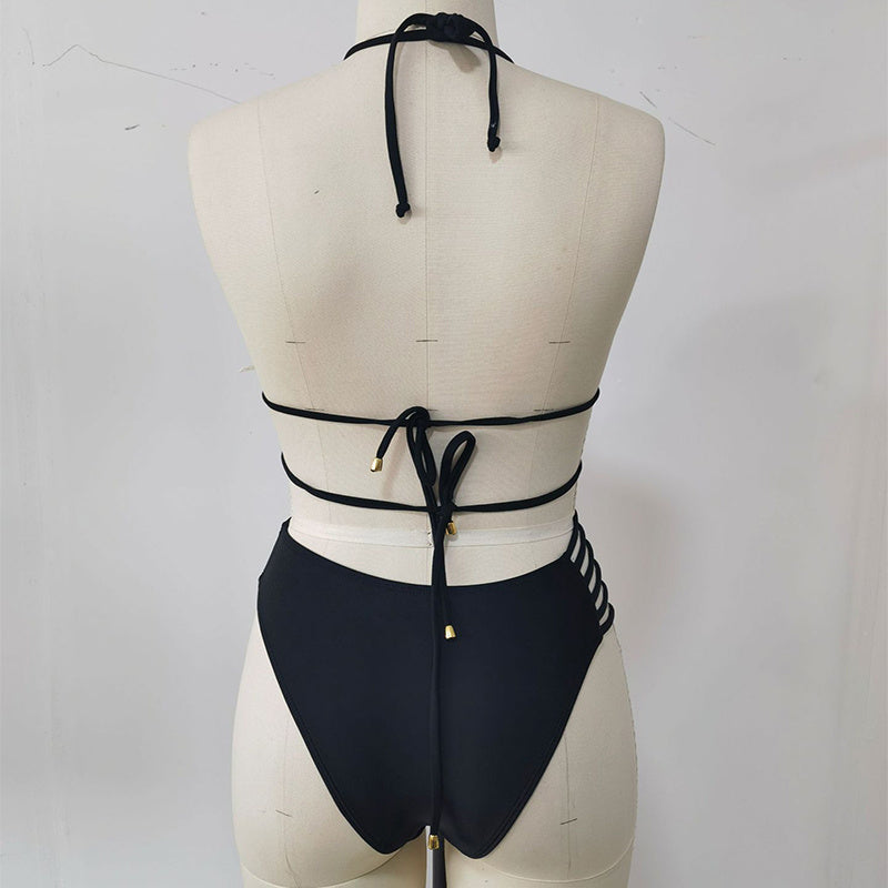 Women Two-piece Beach Cutout Strap Summer Bikini