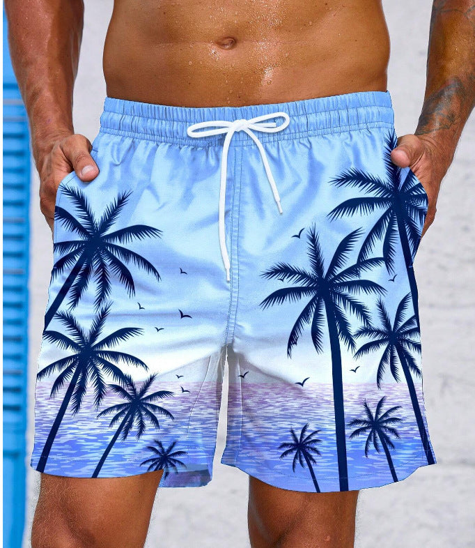 Men Fashion Loose Beach Printed Shorts