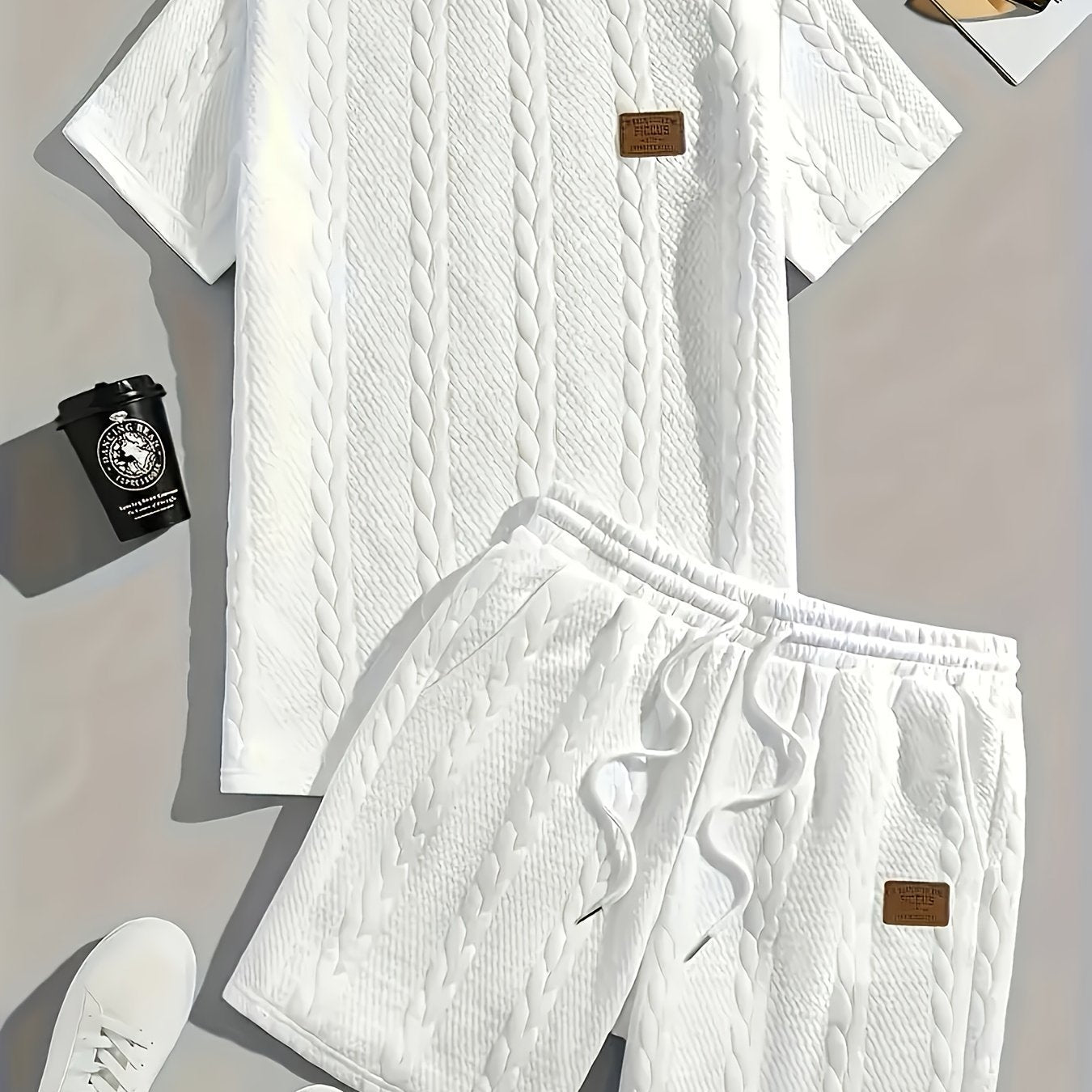 Men's Vacation Patch Design Two-piece Set