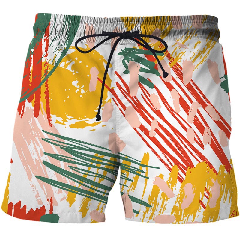 Men Abstract Graffiti Swim Shorts
