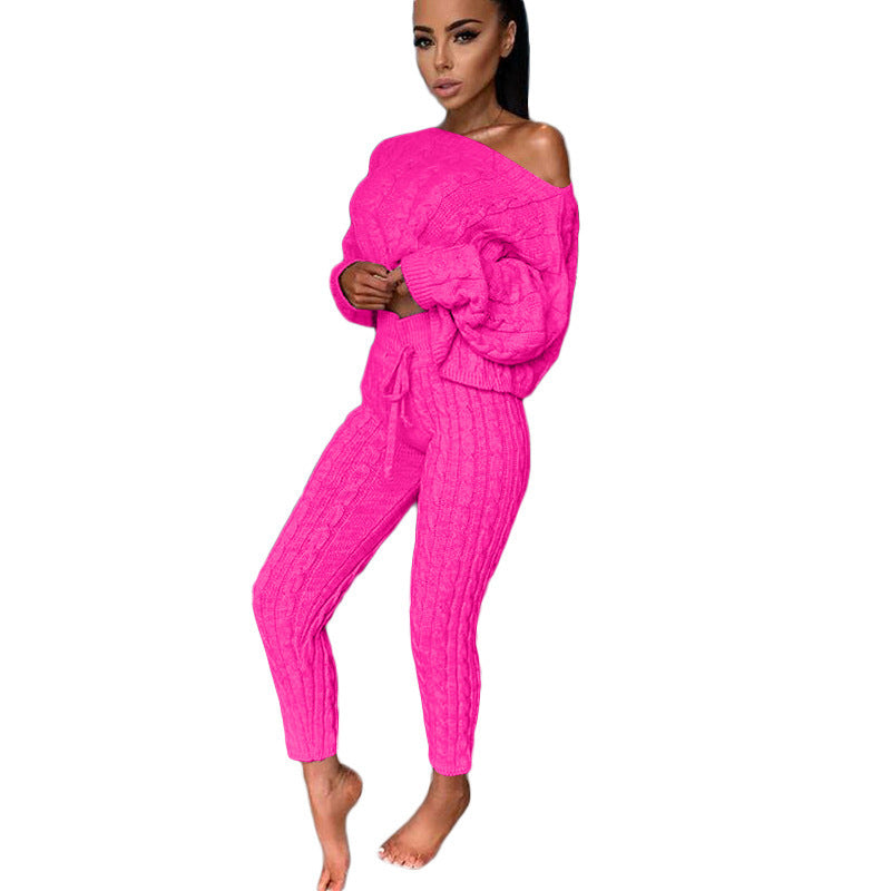 Women Autumn Nights Comfort Me Knitted Two Piece Set