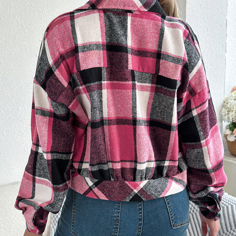 Women’s Plaid Shackets Business Casual Jacket