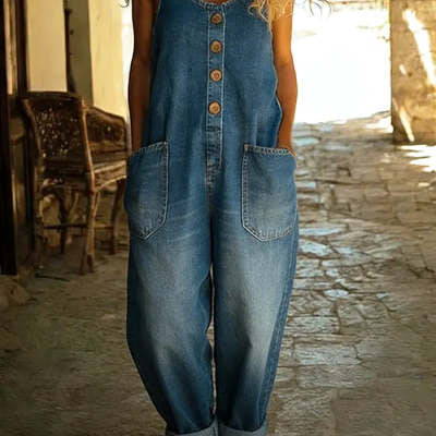 Women's Retro Buckle Up Overalls
