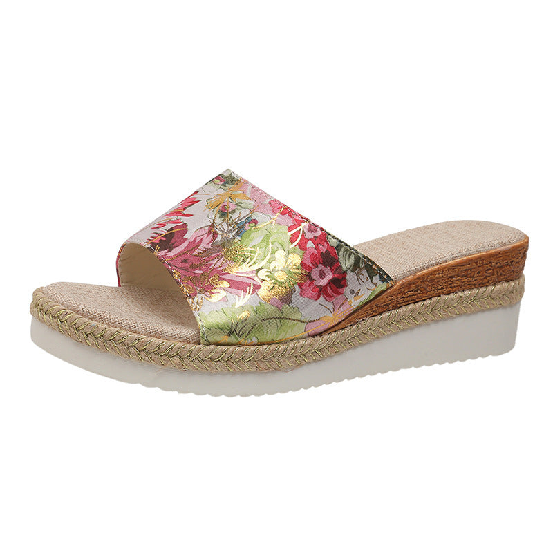 Women's Fashion Platform Vintage Floral Sandals