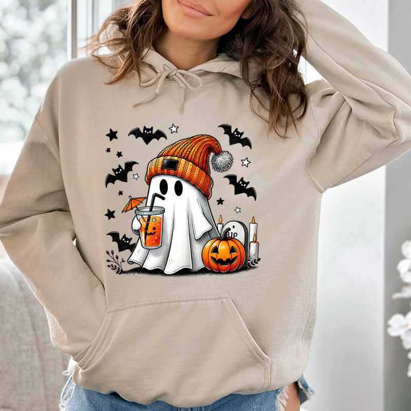 Women Halloween Ghost Pumpkin Hoodies