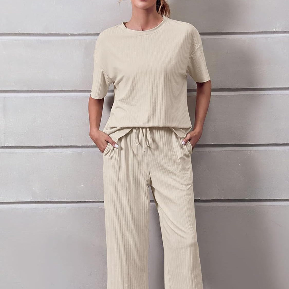 Women’s Relaxed Casual Cropped Pants Set