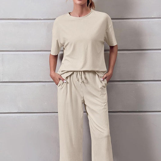 Women’s Relaxed Casual Cropped Pants Set