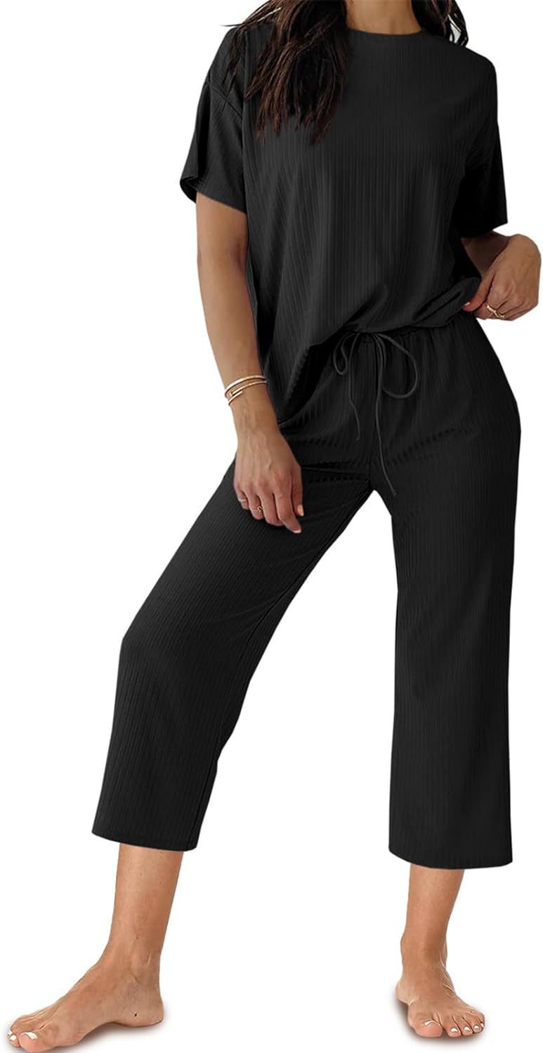 Women’s Relaxed Casual Cropped Pants Set