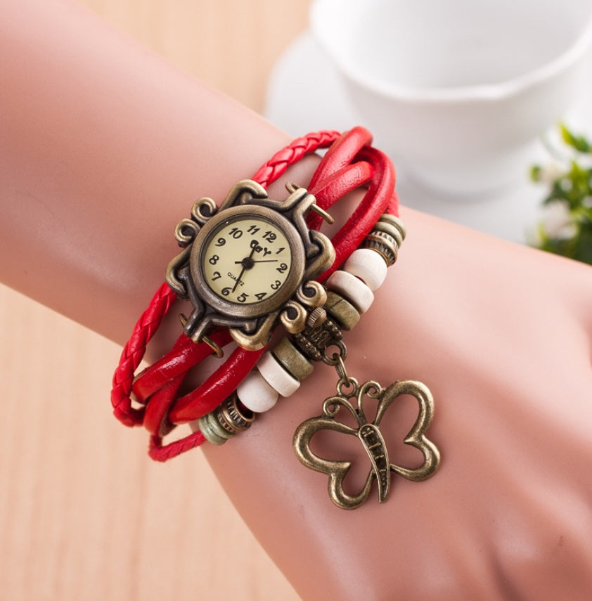 Women Butterfly Pendant Fashion style Watch