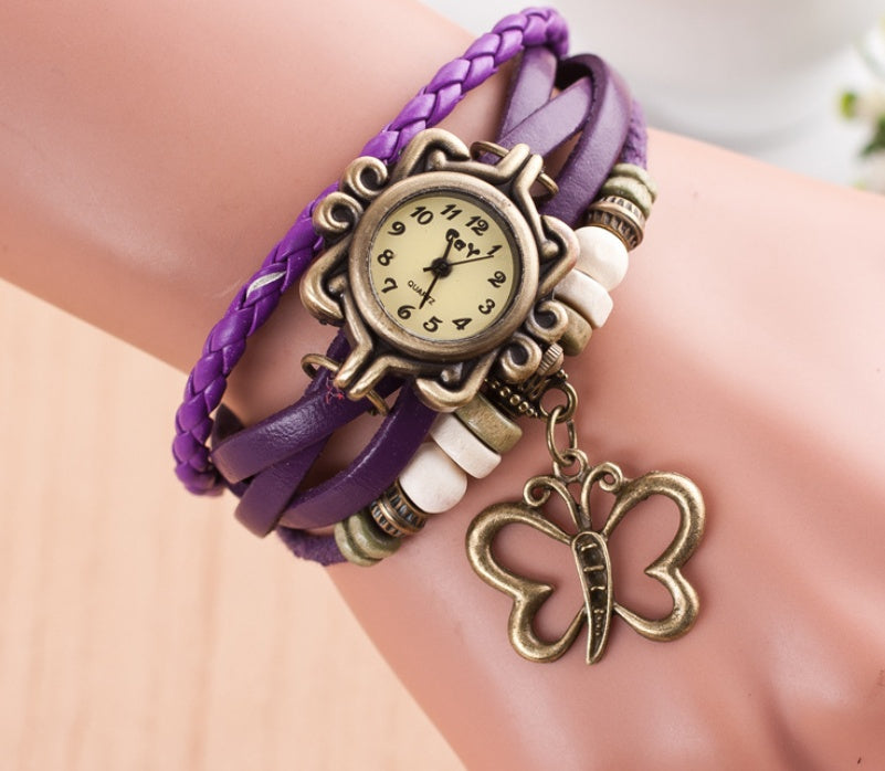 Women Butterfly Pendant Fashion style Watch
