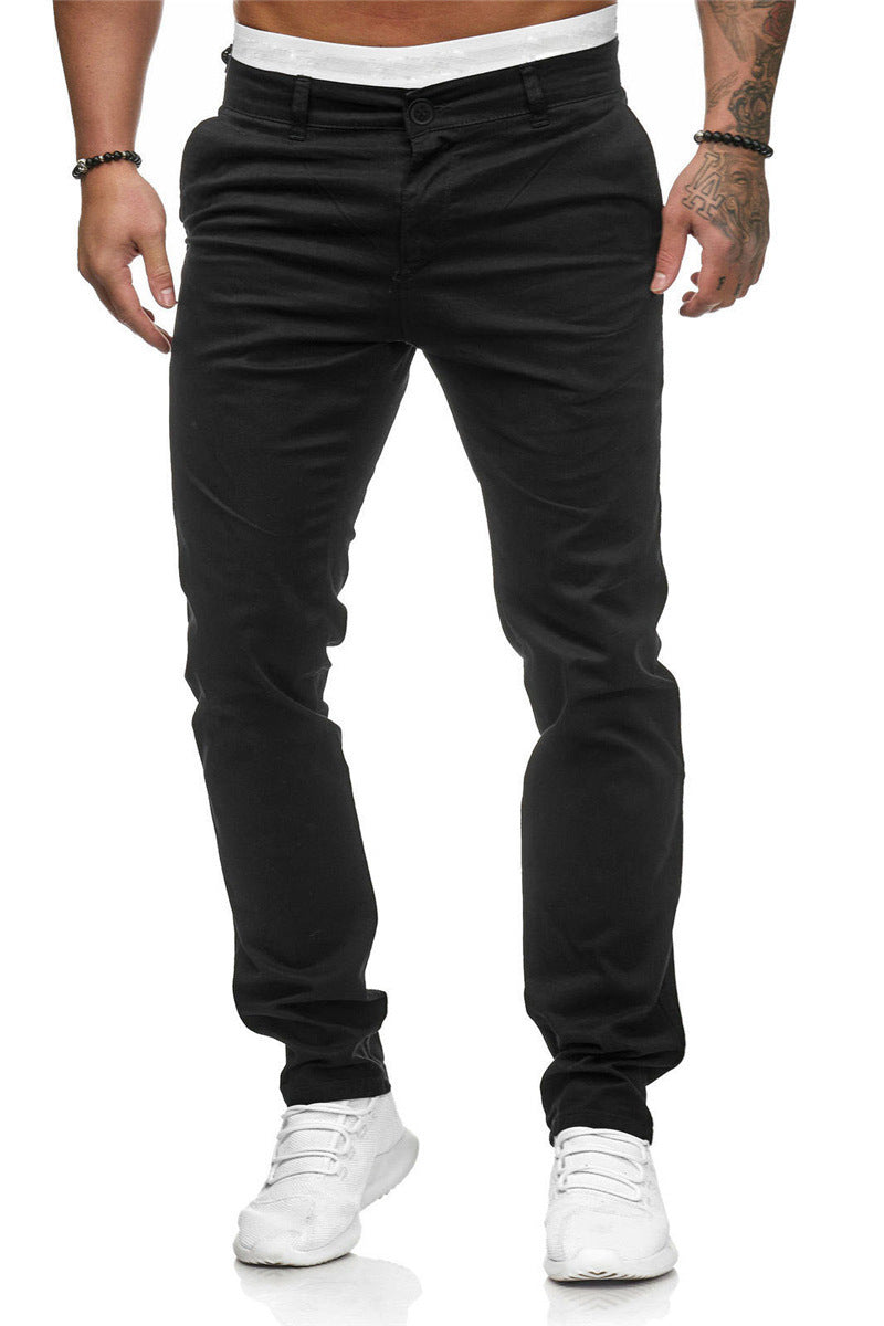 Men's Solid Color Work Casual trousers