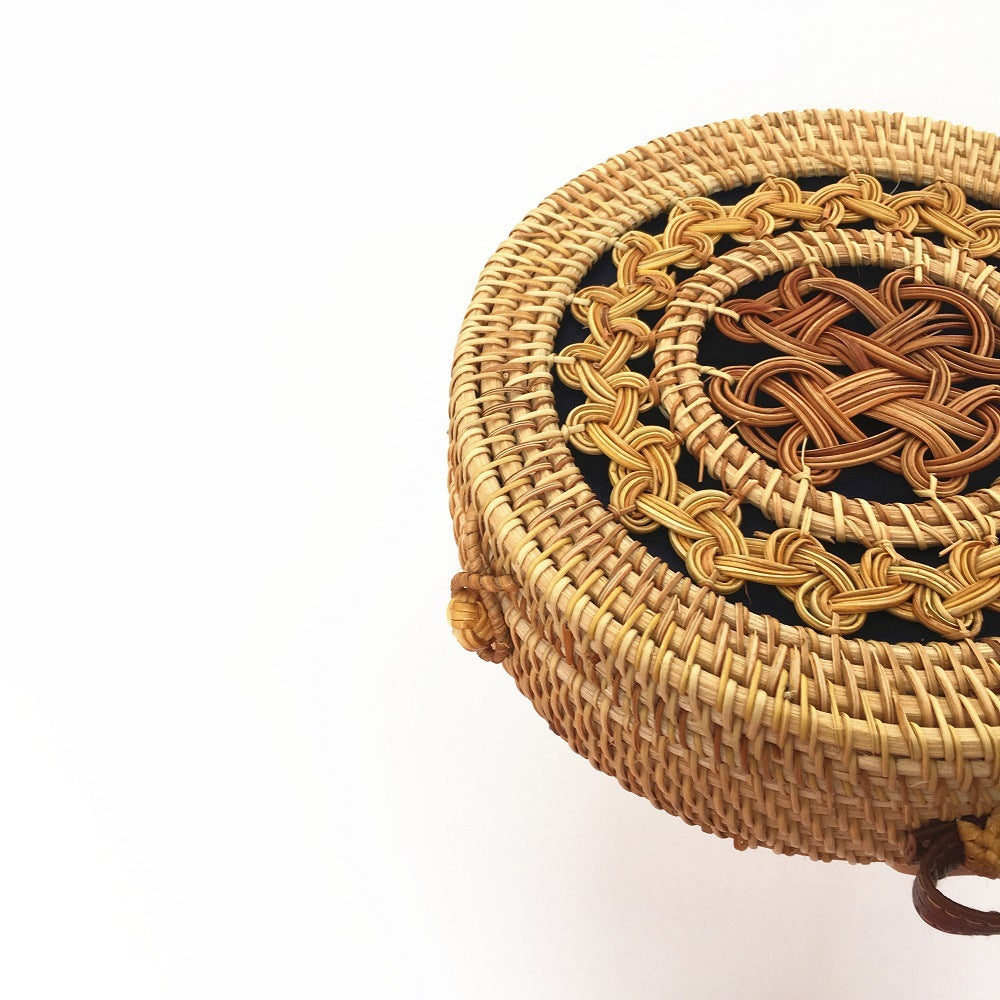 Popular Rattan Bag Round Beach Shoulder Straw Bag