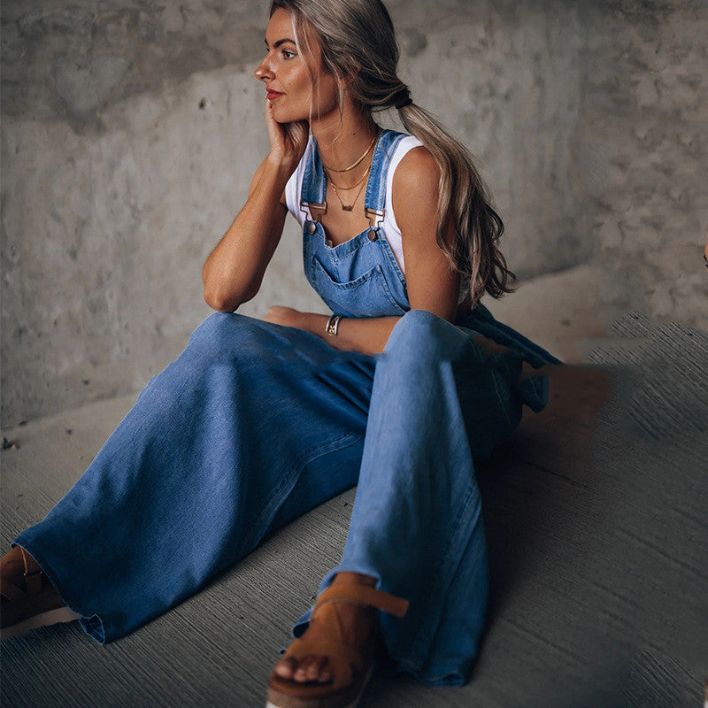 Summer Women's Pants Wide Leg Leisure Vacation Jumpsuit