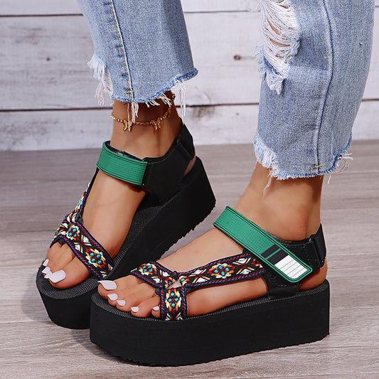 Women Travel Tribe Platform Sandals