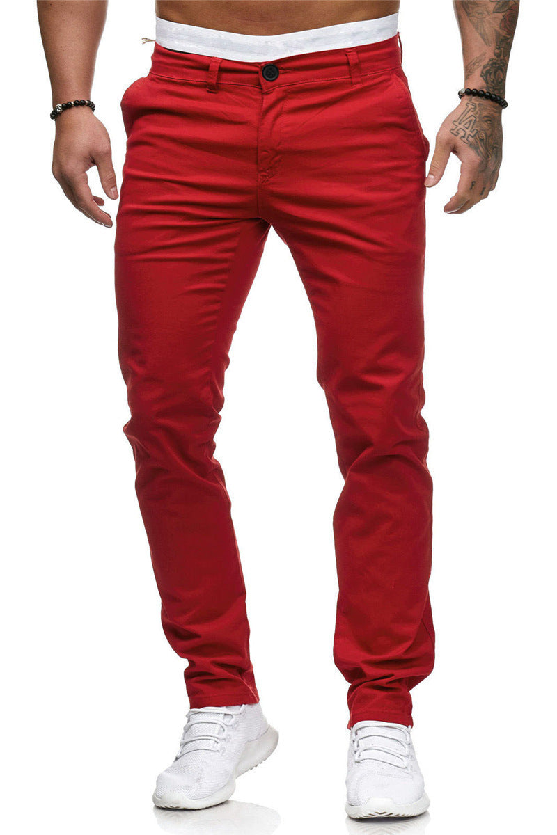 Men's Solid Color Work Casual trousers