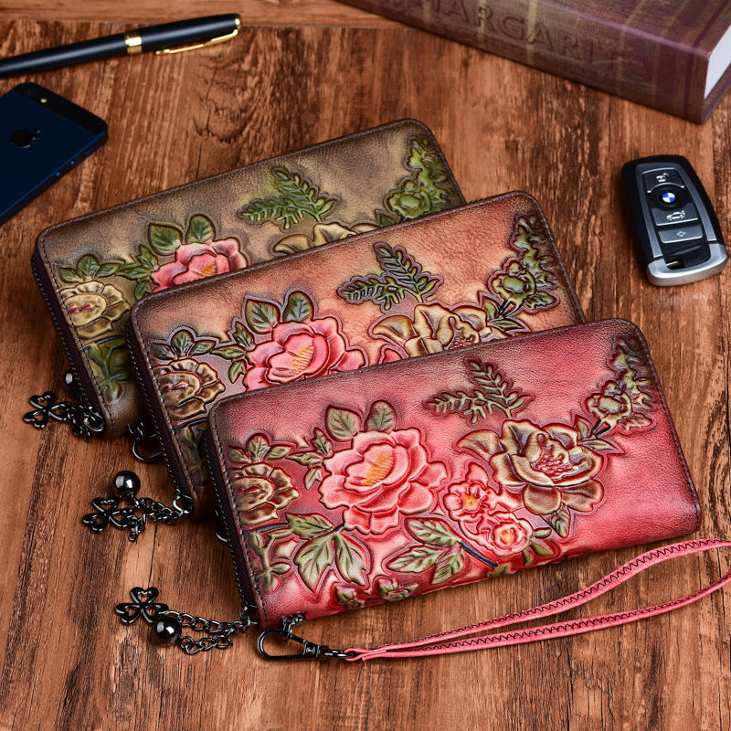 Vintage ladies wallets hand-polished and embossed