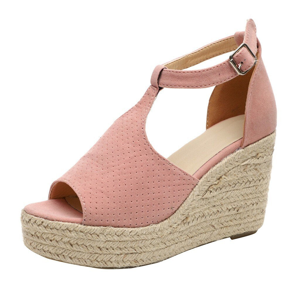 Women Straw wedge sandals