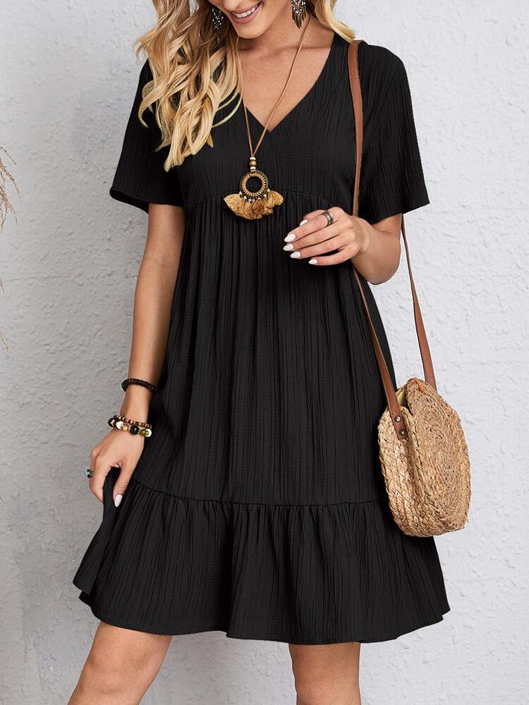 Women Babydoll Summer Fashion Ruffled Beach Dress