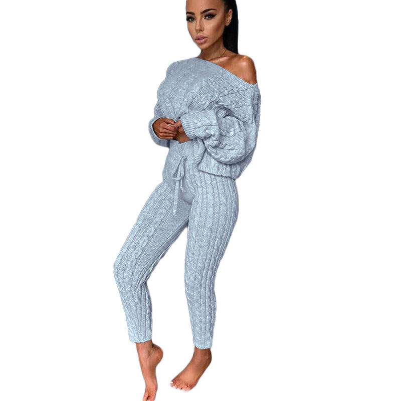 Women Autumn Nights Comfort Me Knitted Two Piece Set