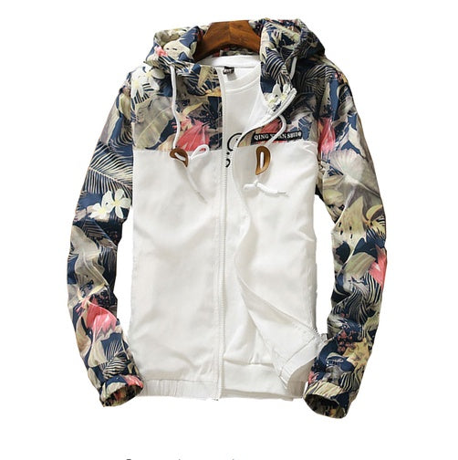 Men Tropical Light Weight Print Fashion Jacket