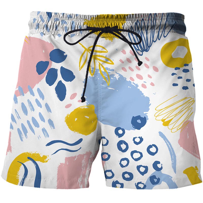 Men Abstract Graffiti Swim Shorts