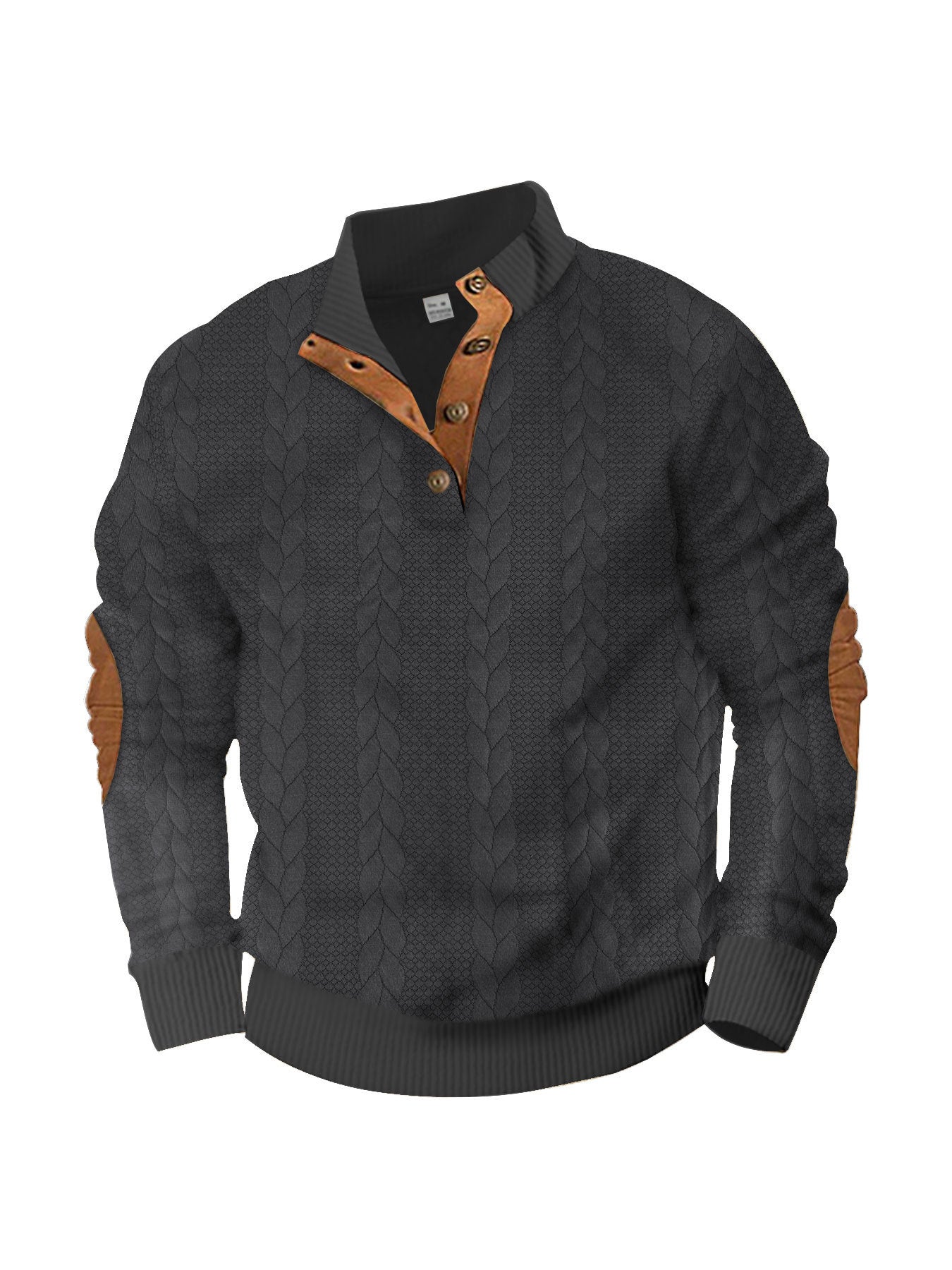 Men’s Jacquard Buckle Embroidered Patch Sweater