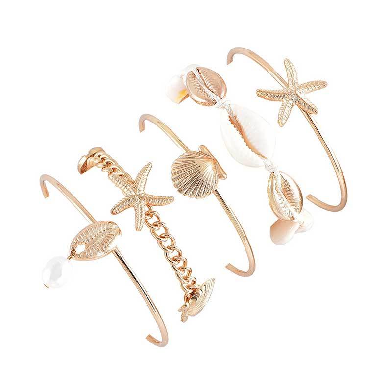 Women Starfish shell pearl combination bracelet