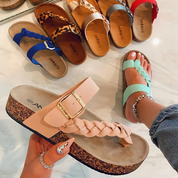 Women Cork Flip Flops Summer Fashion Sandals