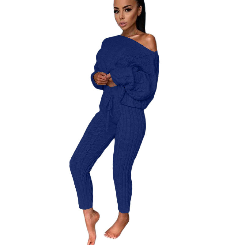 Women Autumn Nights Comfort Me Knitted Two Piece Set