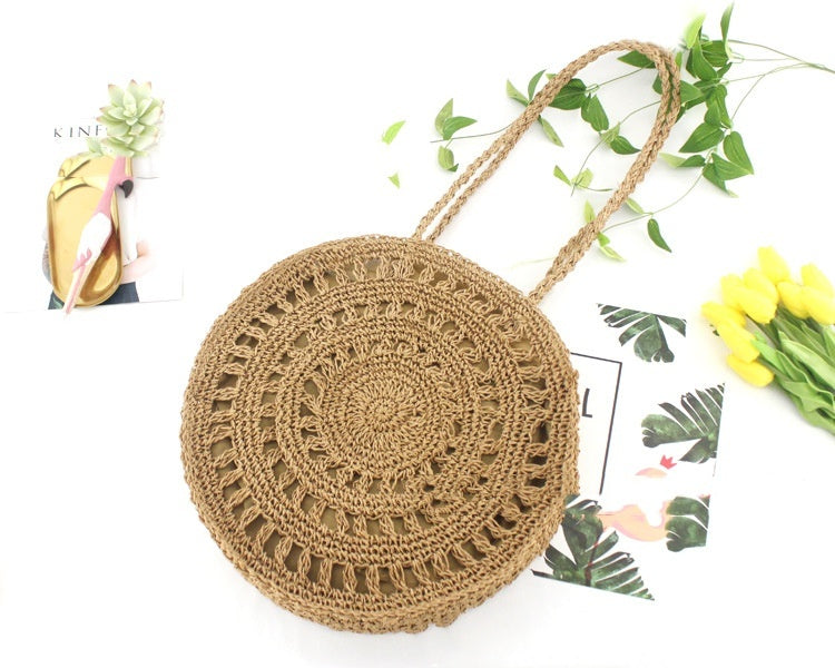 Fashion Flower Casual Women's Woven Shoulder Beach Bag