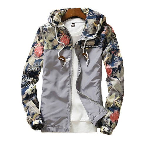 Men Tropical Light Weight Print Fashion Jacket