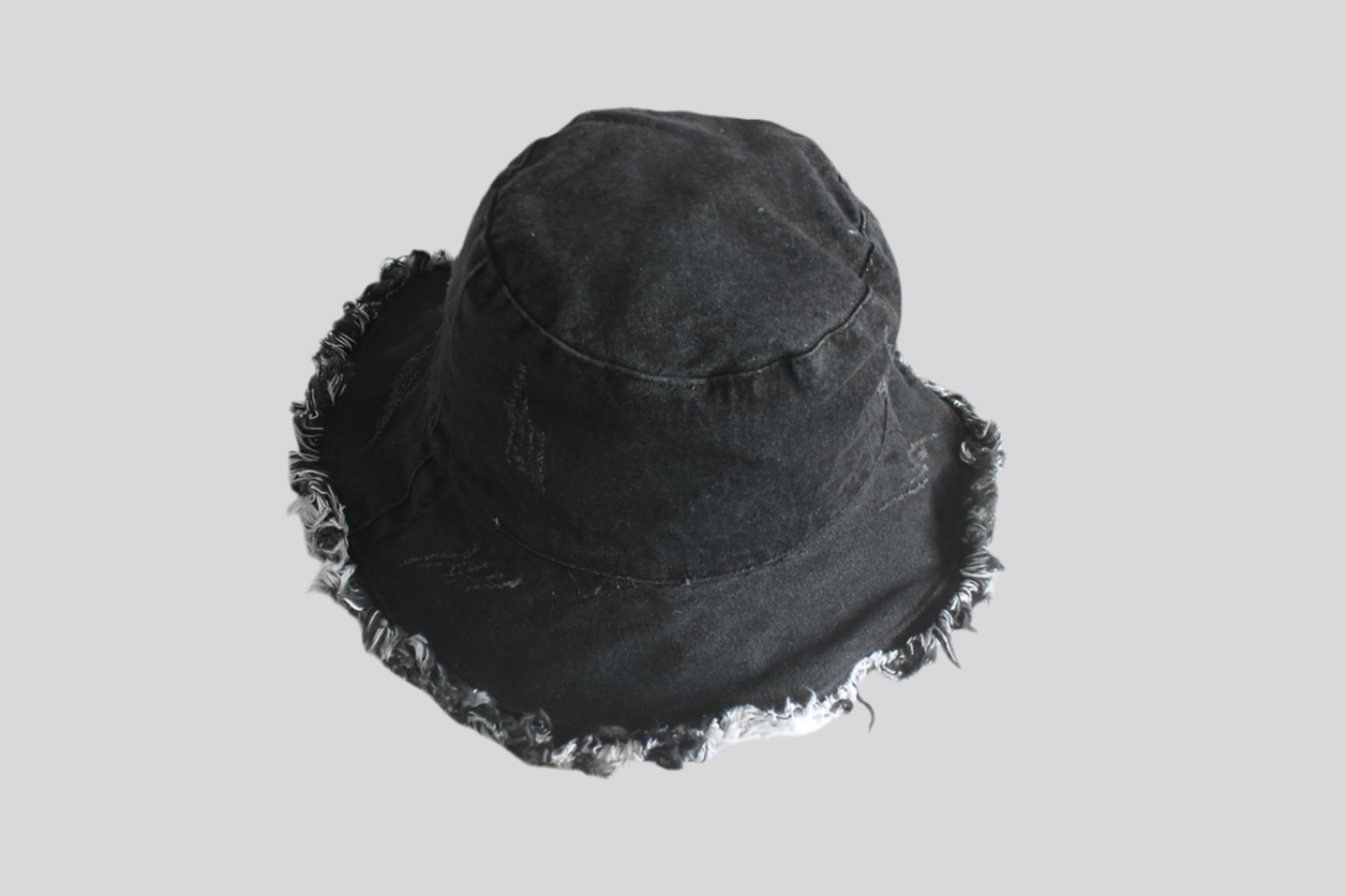 Women Summer Sunshade Raw Edge Denim Bucket Hat