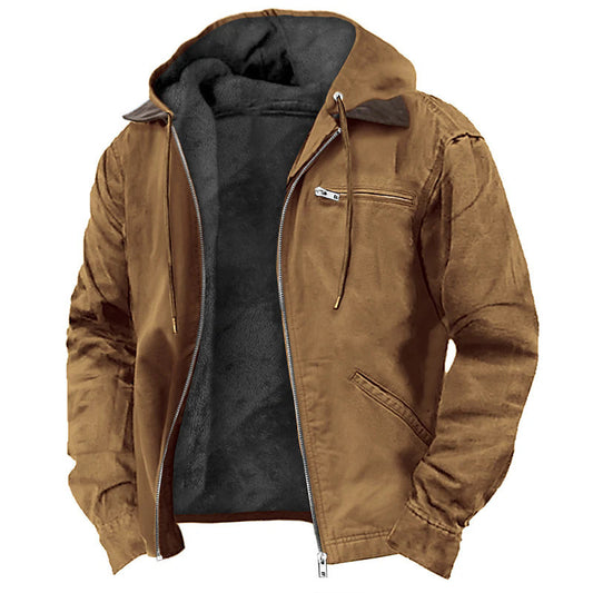 Men Winter Hooded Fashion Fleece Jacket