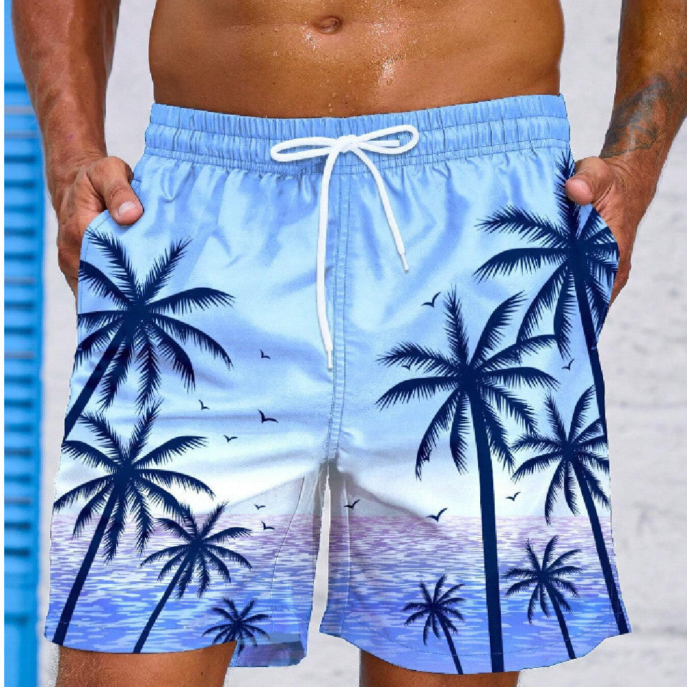 Men Fashion Loose Beach Printed Shorts