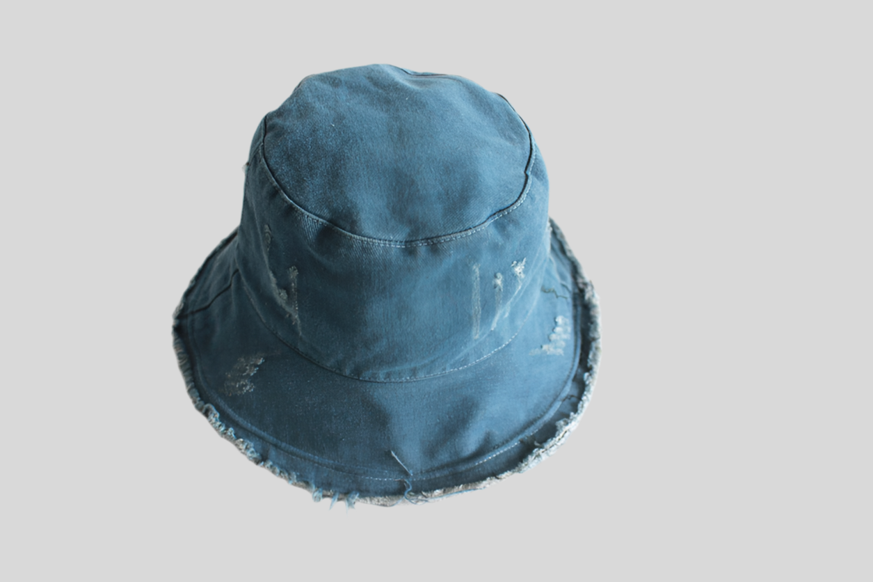 Women Summer Sunshade Raw Edge Denim Bucket Hat