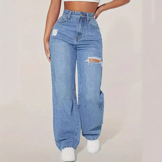 Women's American Washed Denim Trousers