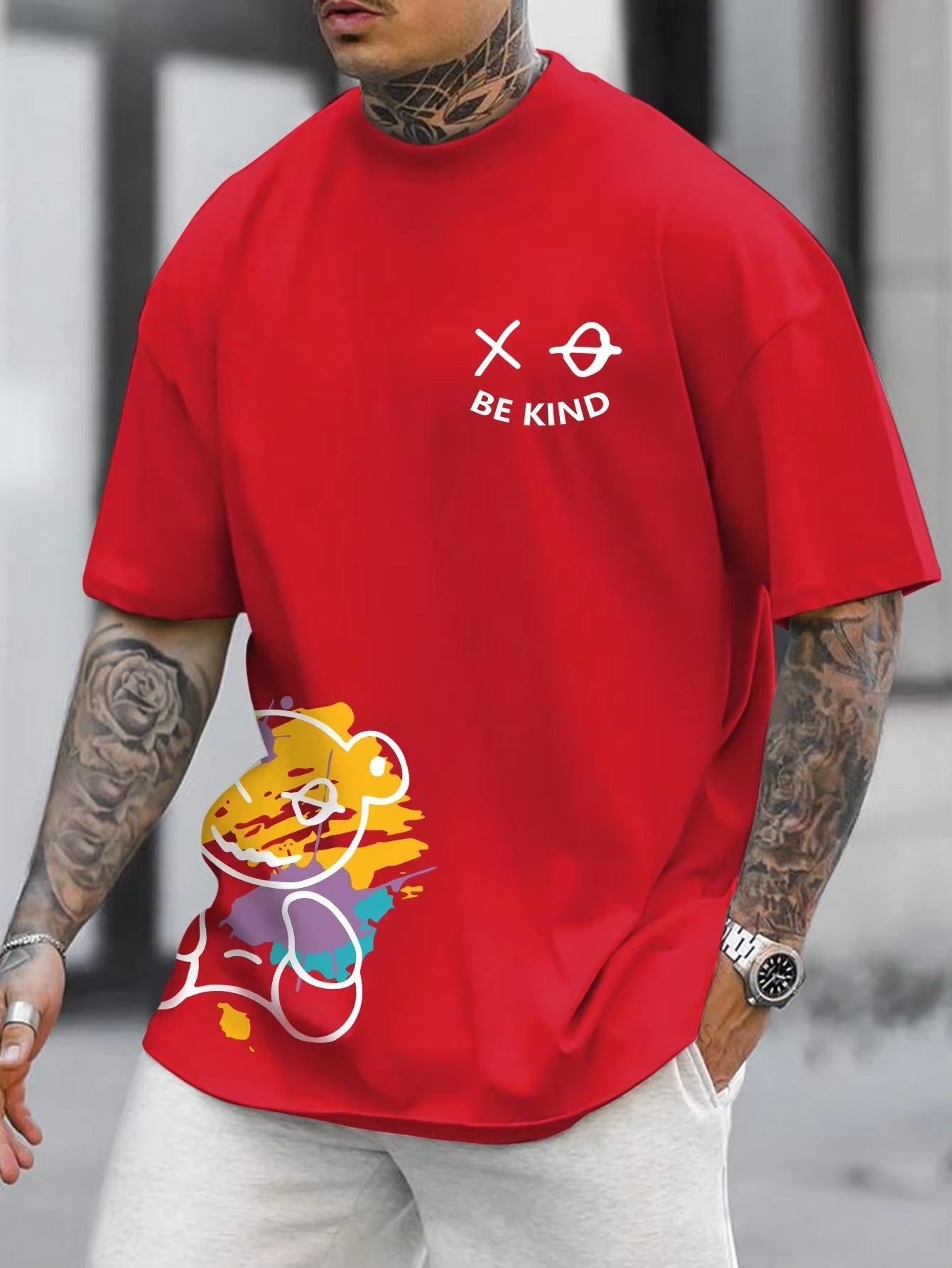 Men's Be Kind Printed 2D T-Shirt
