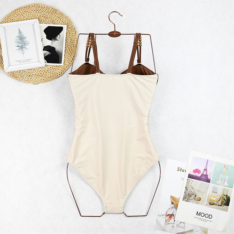 Women's Colorblock Sea Ruched Bathing Suit