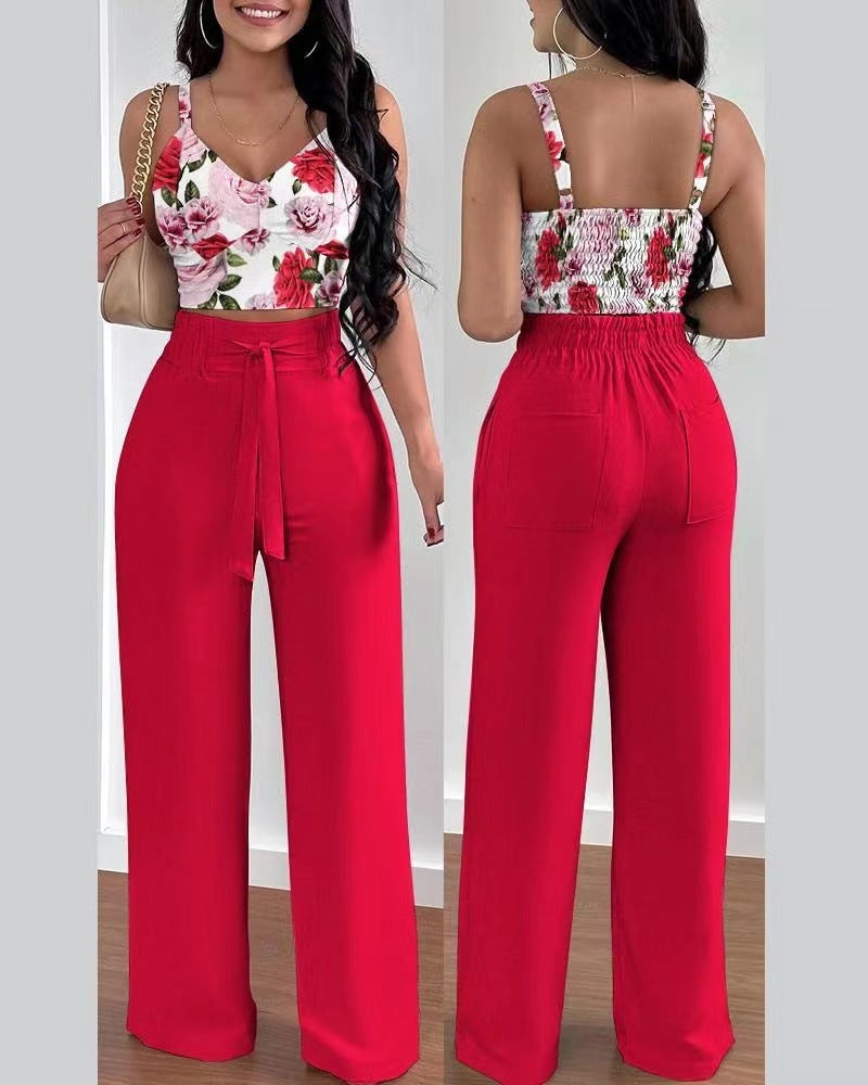Women’s Fashion Suspenders Two-piece Suit