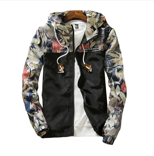 Men Tropical Light Weight Print Fashion Jacket
