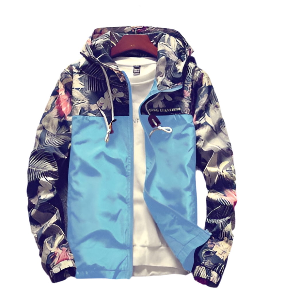 Men Tropical Light Weight Print Fashion Jacket