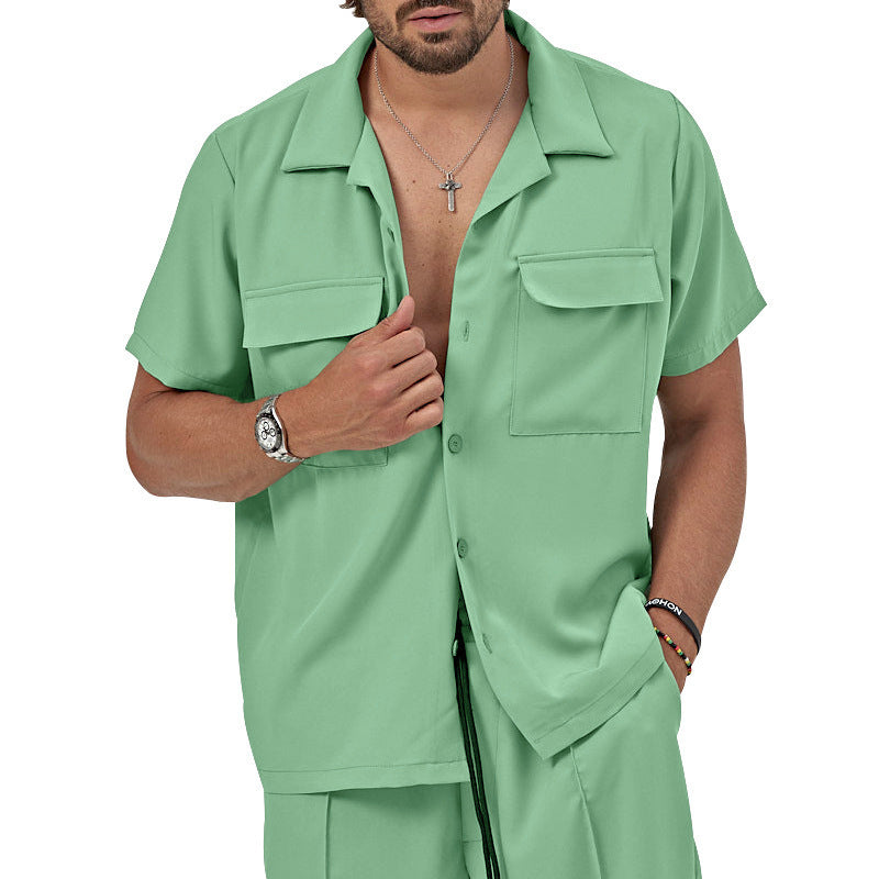 Men's Lapel Casual Two-piece Set