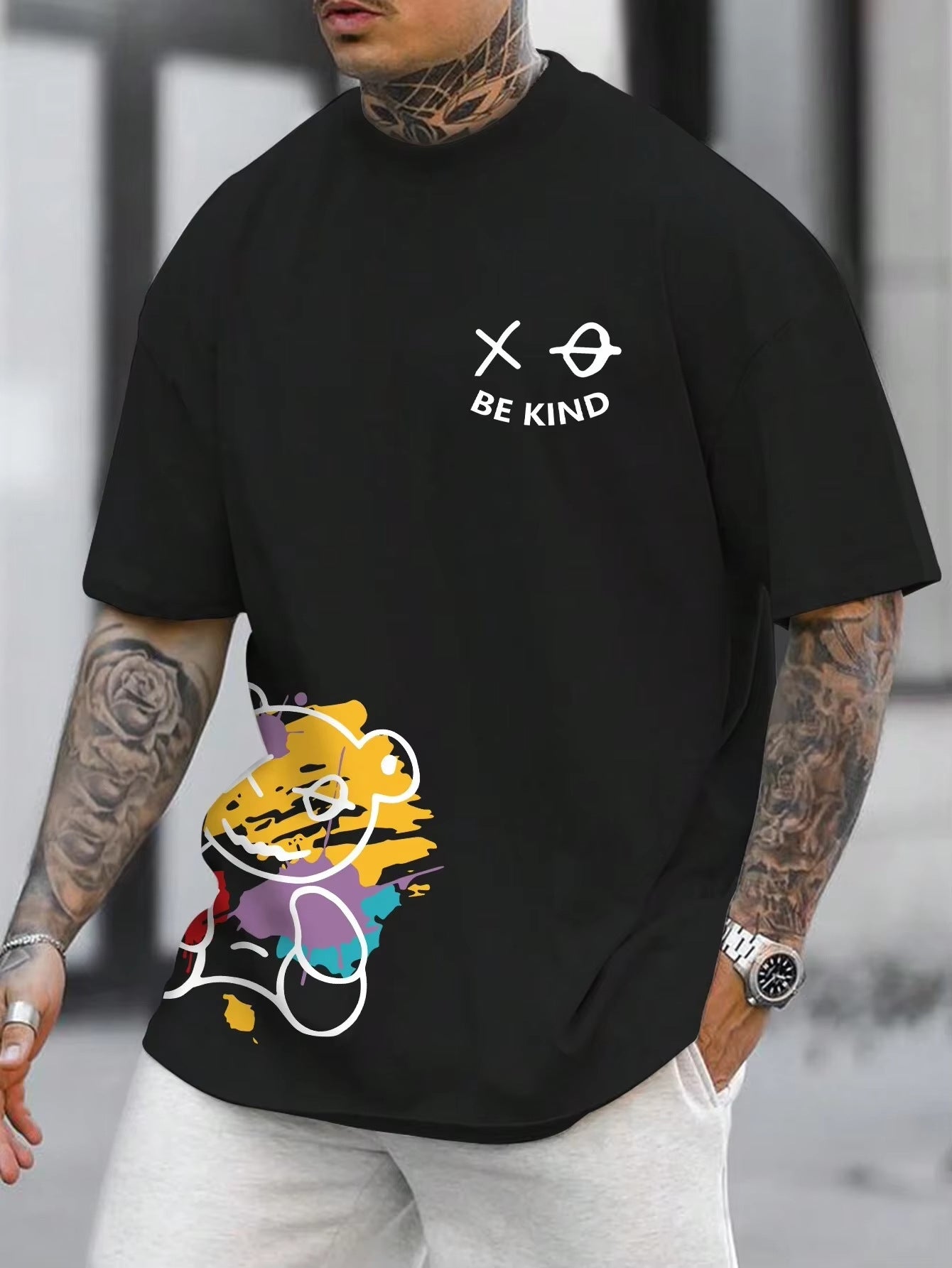 Men's Be Kind Printed 2D T-Shirt