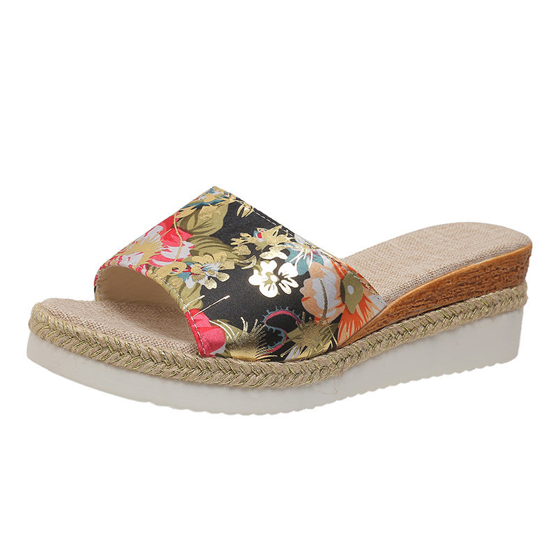 Women's Fashion Platform Vintage Floral Sandals
