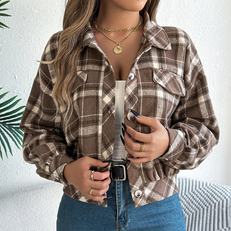 Women’s Plaid Shackets Business Casual Jacket