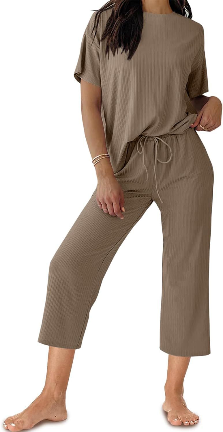 Women’s Relaxed Casual Cropped Pants Set