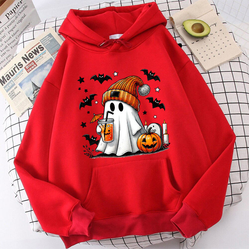Women Halloween Ghost Pumpkin Hoodies